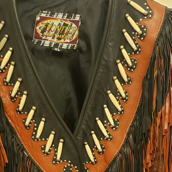 Vintage Fringe Leather Biker Jacket - XL - Picture 2 of 11